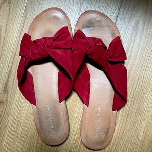 JC Red Twisted Sandals
